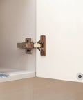 Push To Open Door Opener Latch With Screws 20 Pack Soft Close Cabinet Damper Hardware close-up of cabinet hinge.
