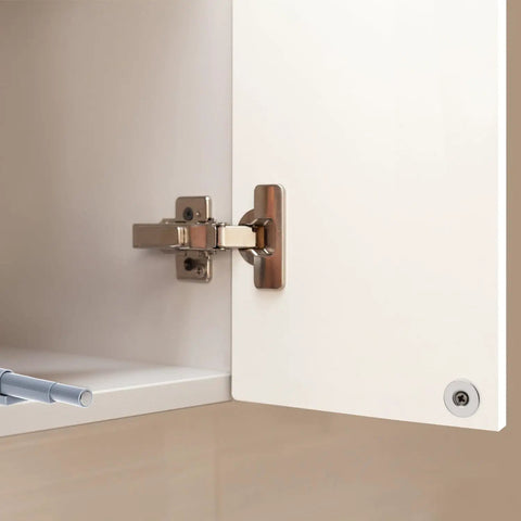 Push To Open Door Opener Latch With Screws 20 Pack Soft Close Cabinet Damper Hardware close-up of cabinet hinge.