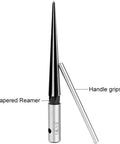 Bridge Pin Hole Reamer, Tapered 5 Degree, Six Flute Luthier Tool For Acoustic Guitars, with soft vinyl handle grips