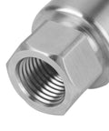 Close-up of Stainless Steel G1/4 Pressure Transducer Sensor With 5V Output And 0.5-4.5V Or 0-5V Signal, Wide Range 0-100 PSI, Pro Grade Oil Gas Water And Air Pressure Sensor For Industrial Use showing G1/4 port connection.