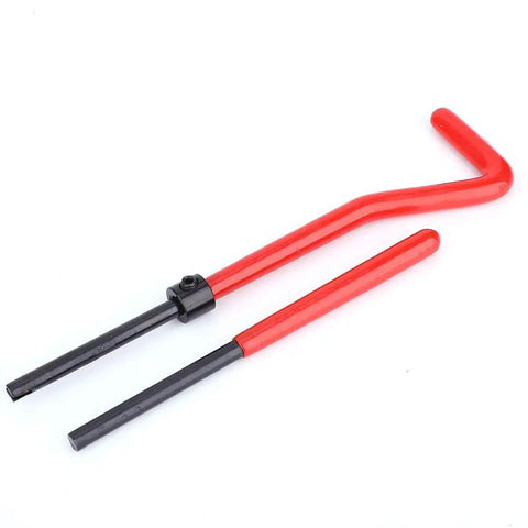 Red drill tap wrench from 30 Piece Thread Repair Kit With Stainless Steel M6x1 Threaded Inserts And Drill Tap Wrench Set For Aluminum Auto Parts