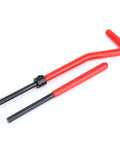 Red wrench from 30-Piece Thread Repair Kit With Stainless Steel M6x1 Threaded Inserts, Twisted Drill, Tap And Wrench For Aluminum Auto Parts.