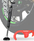 Beefy Aluminum Build Bike Maintenance Stand With Brake Holder And Ergonomic Grip Stand For Chain Cleaning Lubrication And Service Lightweight Motorcycle Stand KDRST1 with wheel