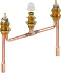 RP23601 No Fuss Fixed Roman Tub Rough In Valve Chrome Finish 0.5 Inch Easy Install thick deck capability shown