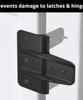 Tough As Nails Gate Stop Bumper For Wood And Vinyl Square Gates silences slam noise with black solid polymer hinge protection.