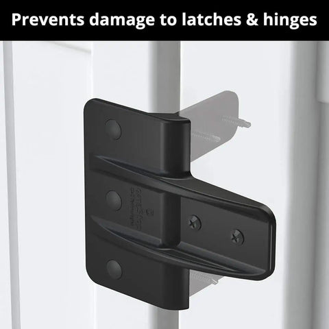 Tough As Nails Gate Stop Bumper For Wood And Vinyl Square Gates silences slam noise with black solid polymer hinge protection.