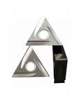Top Grade 10 Piece Indexable Carbide Lathe Tool Set Featuring TNMG160404R-2G Metal Ceramic Triangle Blades close-up, showing precision tips.