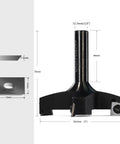 Rock Solid 12.7mm Shank Router Bit For CNC Spoilboard Surfacing With Swap Out Carbide Inserts And Zero Drag Slab Flattening, showing dimensions.