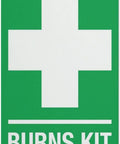 Burns Kit First Aid Sign 8x12 Inches Rust Free Aluminum UV Printed Weatherproof With 4 Pre Drilled Holes Durable Safety Sign
