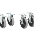 Heavy Duty Adaptable Utility Cart Replacement Casters Pack Of 4 With Two Fixed And Two Swivel Locking Casters 5 Inch TPR Wheels
