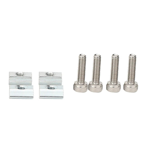 Slick Compact Mini Vise With 50mm Jaw Space, hardware set including four screws and two mounting blocks for secure attachment.
