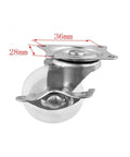 Four Pack 1.5 Inch Caster Wheels With Brakes For Furniture White PP Flat Bottom 5 cm Side Height Heavy Duty Swivel Casters