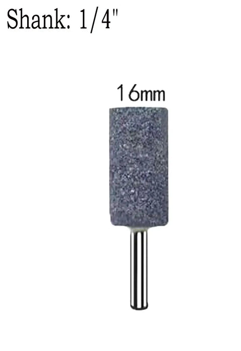 Six Piece 16 mm Cylinder Grinding Stones With One Quarter Inch Shank Aluminum Oxide Mounted Grinding Bits For Drill And Rotary Tools