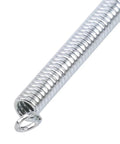 Close-up of steel spring from 200-Piece Compression and Extension Spring Kit For Repairs, showing coil detail and hook end