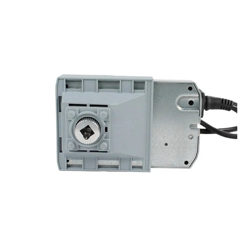 Compact Damper Actuator AC DC 24 Volt 20 Nm Torque Valve Controller top view with connection cables for HVAC control.