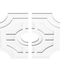 Contemporary Two-Piece Ceiling Medallion, PVC Urethane, 32 Inch Outer Diameter, 7 Inch Inner Opening, 1 Inch Projection, DIY-Ready