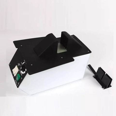 Swift 1500W Optical Eyeglasses Frame Warmer Delivering Snap Heat Adjustments And Hot Cold Air Shifts For Super Smooth Resin Lens Bending Plus Zero Fuss Glasses Repair Gear For Pros, side view with control panel and heat elements.