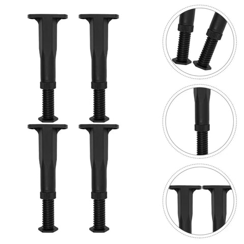 Beefy Adjustable Furniture Support Legs With Telescoping Height 7.6 To 13.5 Inches, Heavy Duty PP Plastic Replacement Legs Set