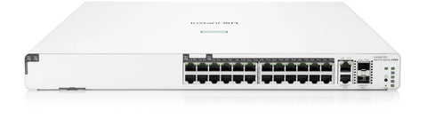 Front view of 24-Port Gigabit PoE Smart Managed Stackable Ethernet Switch With 2x 10GBase-T And 2x SFP Plus Uplink, 370W PoE Budget, for SMBs