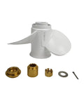9.875 X 11 Pitch Aluminum Propeller For Yamaha Outboard 20 To 30 HP RH 10 Spline With Hub Nut Kit, heat-treated blades visible