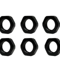 High Stakes 1/2 Inch by 28 Thread Jam Nuts Badass Black Steel for AR 15 223 Rem and 5 56 Nato Rifle Builds in solid machined black steel, 6 pack.