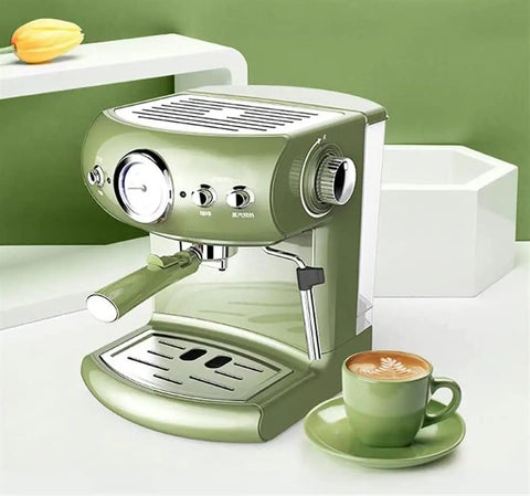 19 Bar Espresso Machine With Milk Frother, Fast Heating Automatic Espresso Maker For Home And Office, green with latte cup