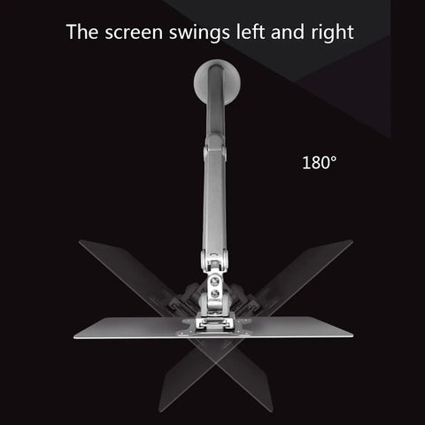 Rock Solid Dual Monitor Arms For 17 To 32 Inch Screens With Mechanical Spring Tension and Smooth Glide Aluminum stand allowing 180° screen rotation.