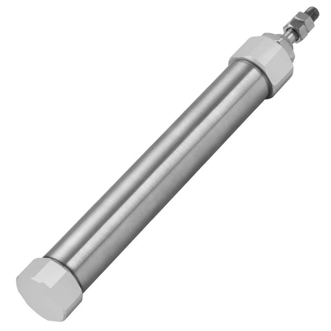 Slim Stainless Steel Air Pneumatic Cylinder CDJ2B 16 80 With M5 Port, side view, showcasing a 16mm bore and 80mm stroke.