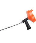 Heavy Duty Toilet Snake Auger And Pipe Clog Remover With Ergonomic Non Slip Handle, flexible metal snake for clearing clogs.