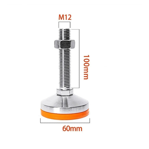 Beefy Heavy Duty Leveling Screw Legs Featuring M10 And M12 Threads Crafted From Thick Carbon Steel with 100mm height and 60mm base.