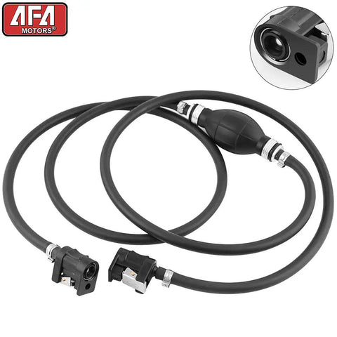 Rugged Heavy Duty Fuel Line Hose With Connector For Boats And RVs, Five Sixteenth Inch Inner Diameter, Seven Foot Long, Primer Bulb Included