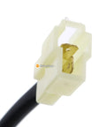 Close-up of the white plug connector for Right As Rain Aftermarket 12V Electric Fuel Pump compatible with John Deere tractors.