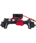 Beefy Axle Mounted Servo Bracket For 1 To 10 RC Crawler, SOA 4 Link Suspension, CNC 7075 Aluminum, black finish, on axle