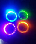 Hella Sharp 60Mm Led Microscope Ring Light With 56 Bulbs Fully Dimmable 12V Dc Source for cellphone repair, featuring colorful LED rings.