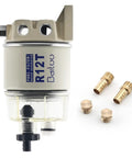 Marine Fuel Water Separator Filter, 10 Micron Replacement For S3240, 120AT, shown with brass fittings