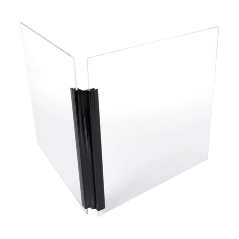 Rock Solid Premium 48 Inch Black Aquarium Lid Hinge Replacement For 1/8 Glass Acrylic Fish Tank Terrarium Canopy Pivot Bracket 1 Pack showing PVC hinge and acrylic panel.