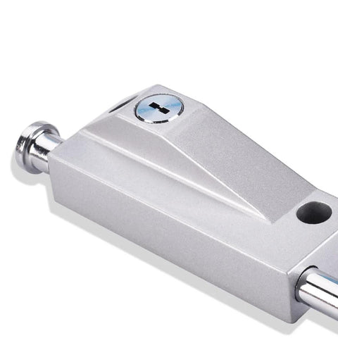 Close-up of Alloy And Stainless Steel Patio Door Lock With Keyed Bolt Lock Easy Installation Sliding Glass Door Security Lock