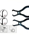 Two Piece Push Pin Pliers Set With 30 And 80 Degree Offset Jaws, Spring Loaded Clip Removal Tool, EZ Grip Handles