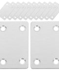 Flat Brackets Set, Stainless Steel Silver 30 Pieces for Wood Furniture, Straight Metal Bracket Plates for Corner Support