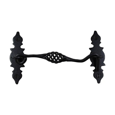 Door Latch Lock 6.6 In Black Birdcage Style Wrought Iron Hook And Eye Latch For Doors With Mounting Hardware