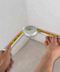 Job Site Ready Miter Saw Protractor And Angle Finder Ruler Featuring 360 Degree Gauge Scale with dual bubble level in hand.