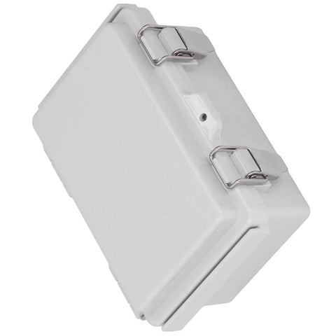 Rugged ABS Electrical Enclosure With Hinged Cover And Stainless Steel Latches For Indoor And Outdoor Industrial Use 100x150x70mm