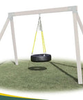 Heavy Duty Rubber Tire Swing Seat With Adjustable Coated Chains For Outdoor Swing Sets 3 Chain Suspension
