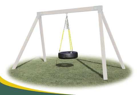 Heavy Duty Rubber Tire Swing Seat With Adjustable Coated Chains For Outdoor Swing Sets 3 Chain Suspension