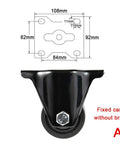 Heavy Duty Nylon Castor Wheels Set Of 4 75Mm Industrial Swivel Casters With Locking Brakes, fixed caster without brake shown