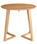 Badass Rustic Coffee Table With Industrial V-Shaped Build, Rock-Solid Sturdy Frame and Hefty Storage Shelf, Thick Rounded Edges, round wood table with triangular legs.