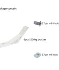 Package includes Six Pack 1010 Aluminum Extrusion Corner Brackets For 60 Degree And 120 Degree Joints 1 Inch By 1 Inch T Slot Connectors