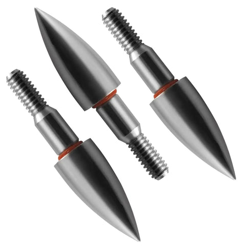 Stainless Steel Archery Field Points Screw In 5/16 9/32 19/64 Inch 11/32 100 125 150 200 Grain Pack Of 12 tips close-up