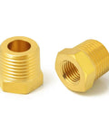 Solid brass reducer bushing 1in to 1/4in NPT fitting pack for plumbing and air setups.