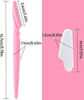 24 Pack Eyebrow Razors With Precision Covers For Safe Facial Hair Removal And Neat Trimming Multipurpose Blades measuring 14.7 cm long.